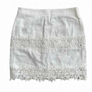 J Crew Skirt White Candace Daisy Lace Cottagecore boho Mini